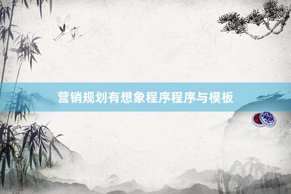 营销规划有想象程序程序与模板